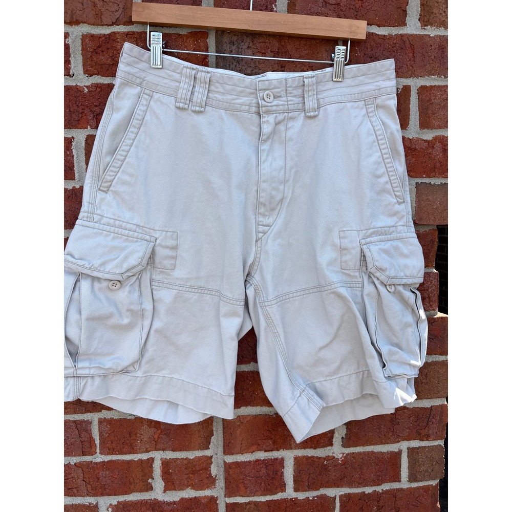 Polo Ralph Lauren Mens Cargo Shorts Tan Khaki Classic Chino Cotton Size 34